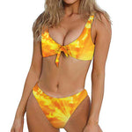 Sunrise Sky Print Front Bow Tie Bikini