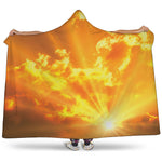 Sunrise Sky Print Hooded Blanket
