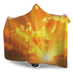 Sunrise Sky Print Hooded Blanket