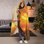 Sunrise Sky Print Hooded Blanket