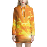 Sunrise Sky Print Hoodie Dress