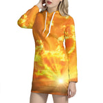 Sunrise Sky Print Hoodie Dress