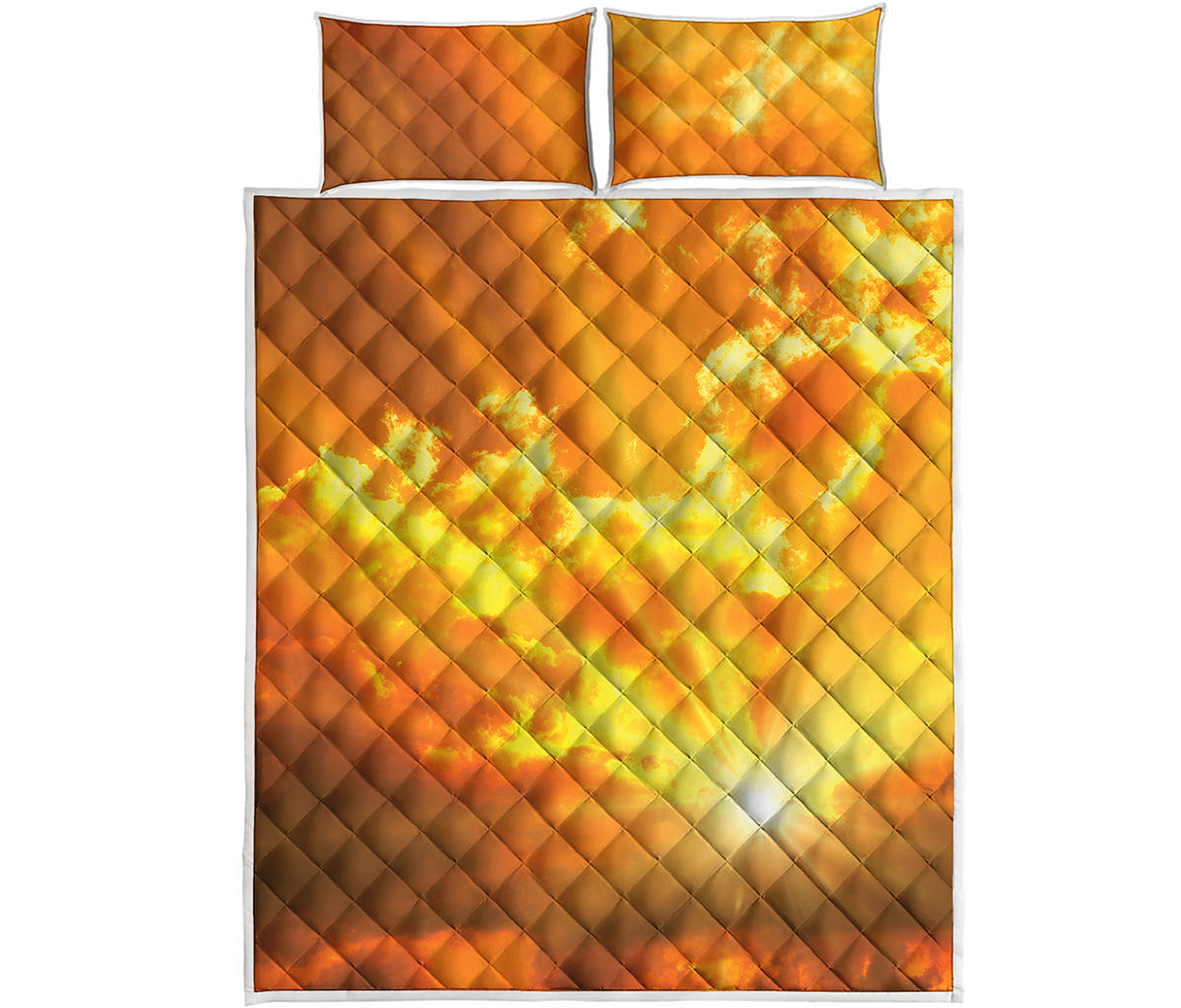 Sunrise Sky Print Quilt Bed Set