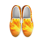 Sunrise Sky Print White Slip On Shoes