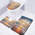 Sunrise Wave Print 3 Piece Bath Mat Set