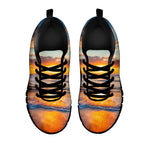 Sunrise Wave Print Black Sneakers