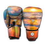 Sunrise Wave Print Boxing Gloves