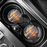 Sunrise Wave Print Car Coasters