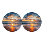 Sunrise Wave Print Car Coasters