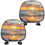 Sunrise Wave Print Car Headrest Covers