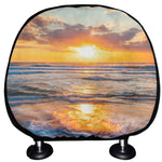 Sunrise Wave Print Car Headrest Covers