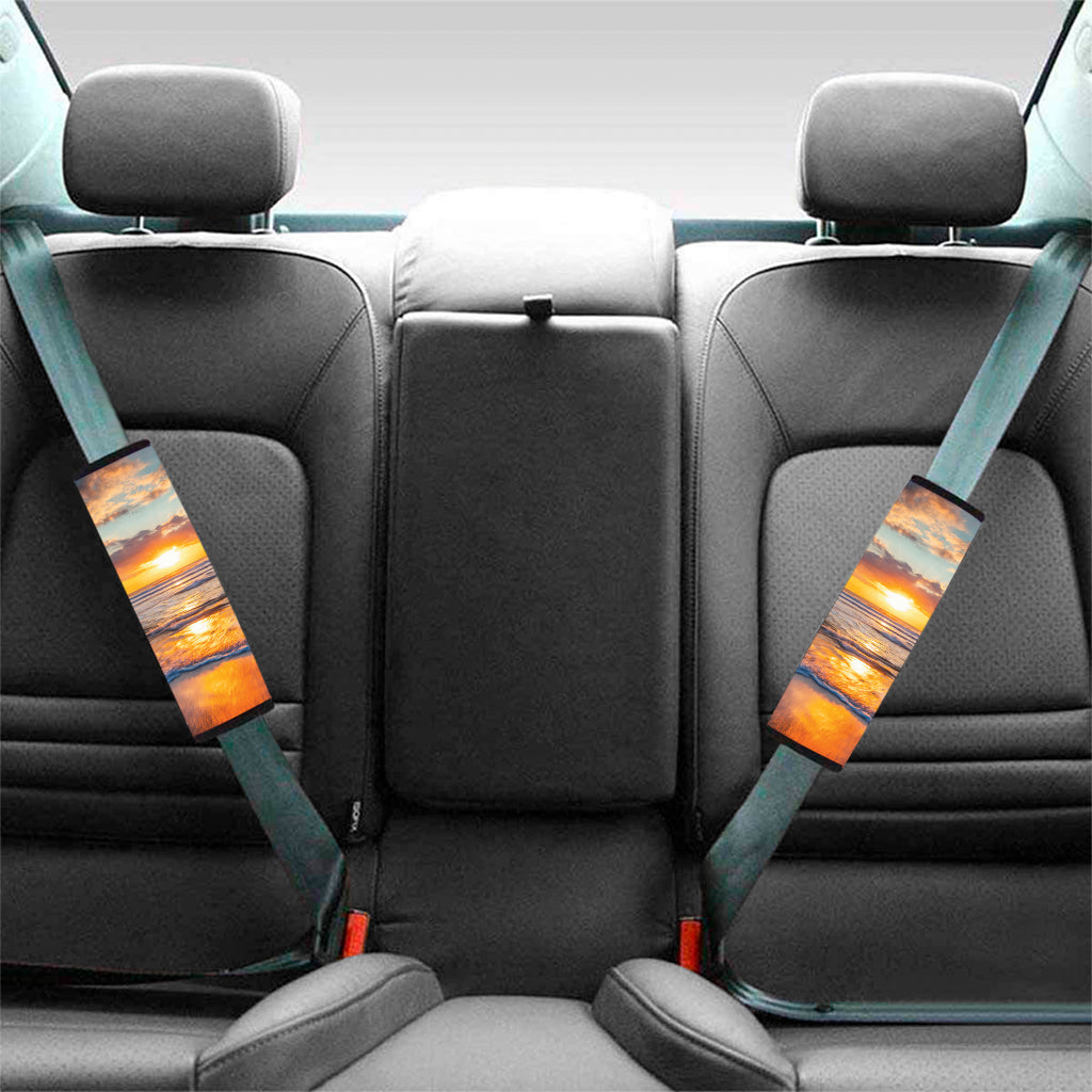 Sunrise Wave Print Car Seat Belt Covers
