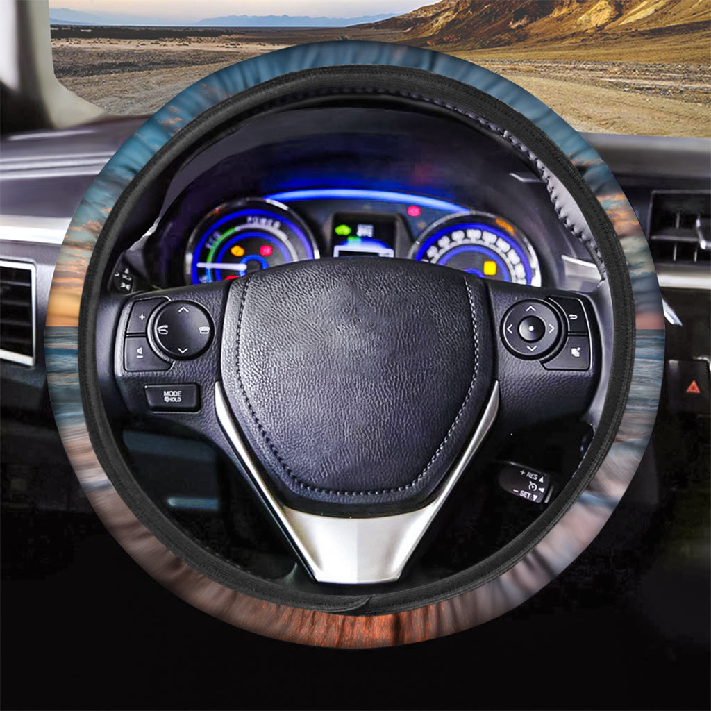 Sunrise Wave Print Car Steering Wheel Cover