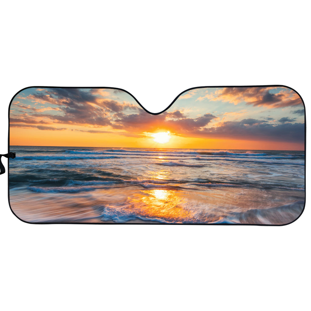 Sunrise Wave Print Car Sun Shade