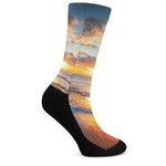 Sunrise Wave Print Crew Socks