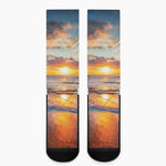 Sunrise Wave Print Crew Socks