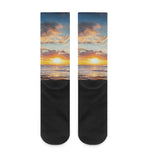 Sunrise Wave Print Crew Socks