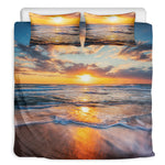 Sunrise Wave Print Duvet Cover Bedding Set