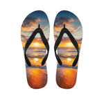 Sunrise Wave Print Flip Flops