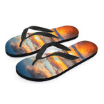 Sunrise Wave Print Flip Flops