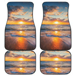 Sunrise Wave Print Front and Back Car Floor Mats