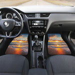 Sunrise Wave Print Front and Back Car Floor Mats