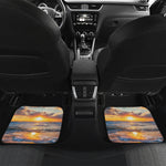Sunrise Wave Print Front and Back Car Floor Mats