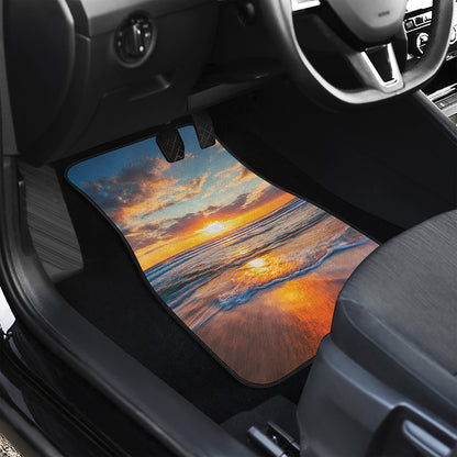Sunrise Wave Print Front Car Floor Mats