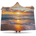 Sunrise Wave Print Hooded Blanket