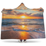 Sunrise Wave Print Hooded Blanket