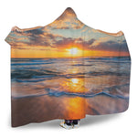 Sunrise Wave Print Hooded Blanket