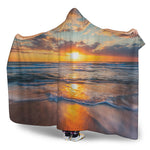 Sunrise Wave Print Hooded Blanket