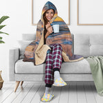 Sunrise Wave Print Hooded Blanket