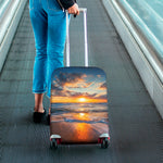 Sunrise Wave Print Luggage Cover