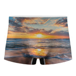 Sunrise Wave Print Men's Boxer Briefs