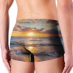 Sunrise Wave Print Men's Boxer Briefs