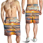Sunrise Wave Print Men's Shorts