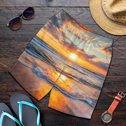 Sunrise Wave Print Men's Shorts