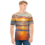 Sunrise Wave Print Men's T-Shirt