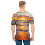 Sunrise Wave Print Men's T-Shirt