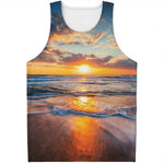 Sunrise Wave Print Men's Tank Top