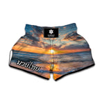 Sunrise Wave Print Muay Thai Boxing Shorts