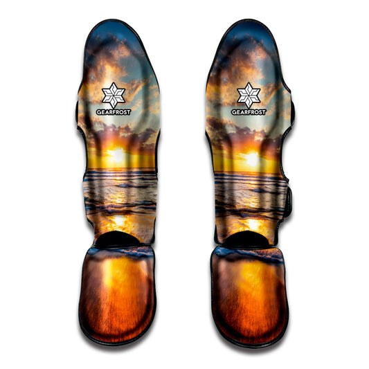 Sunrise Wave Print Muay Thai Shin Guard