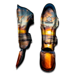 Sunrise Wave Print Muay Thai Shin Guard