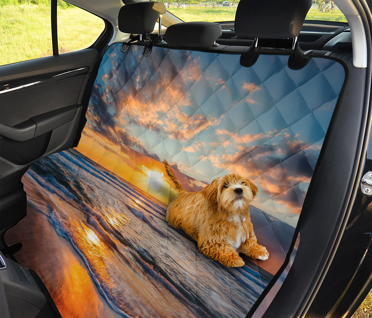 Sunrise Wave Print Pet Car Back Seat Cover