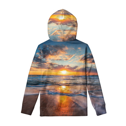 Sunrise Wave Print Pullover Hoodie