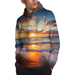 Sunrise Wave Print Pullover Hoodie