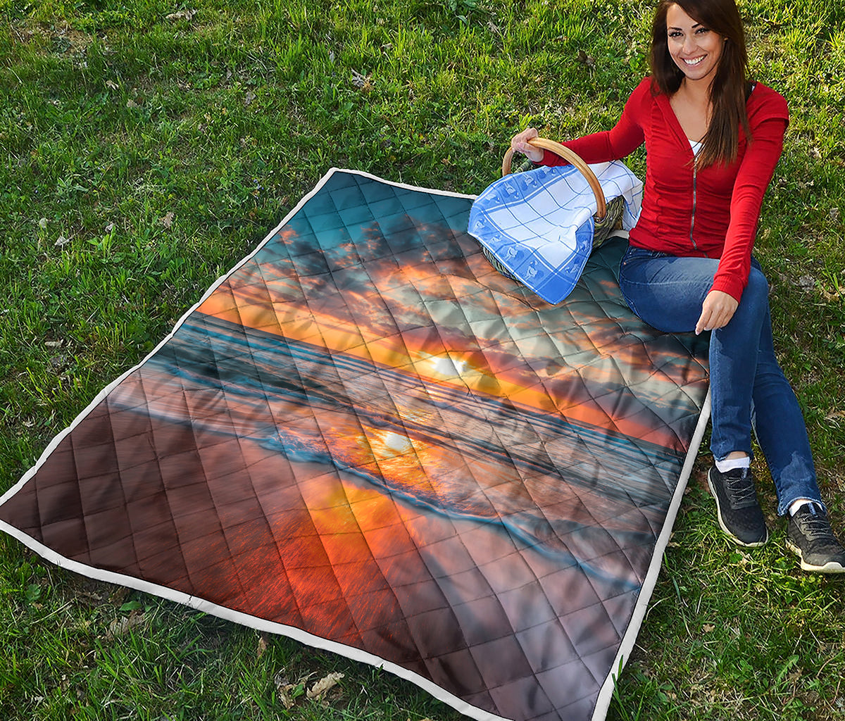 Sunrise Wave Print Quilt