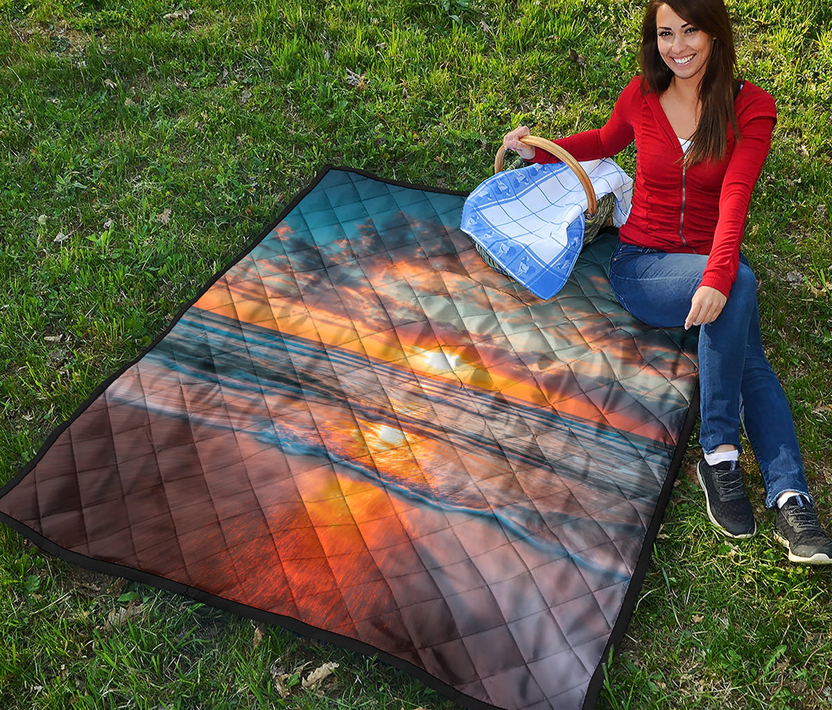 Sunrise Wave Print Quilt