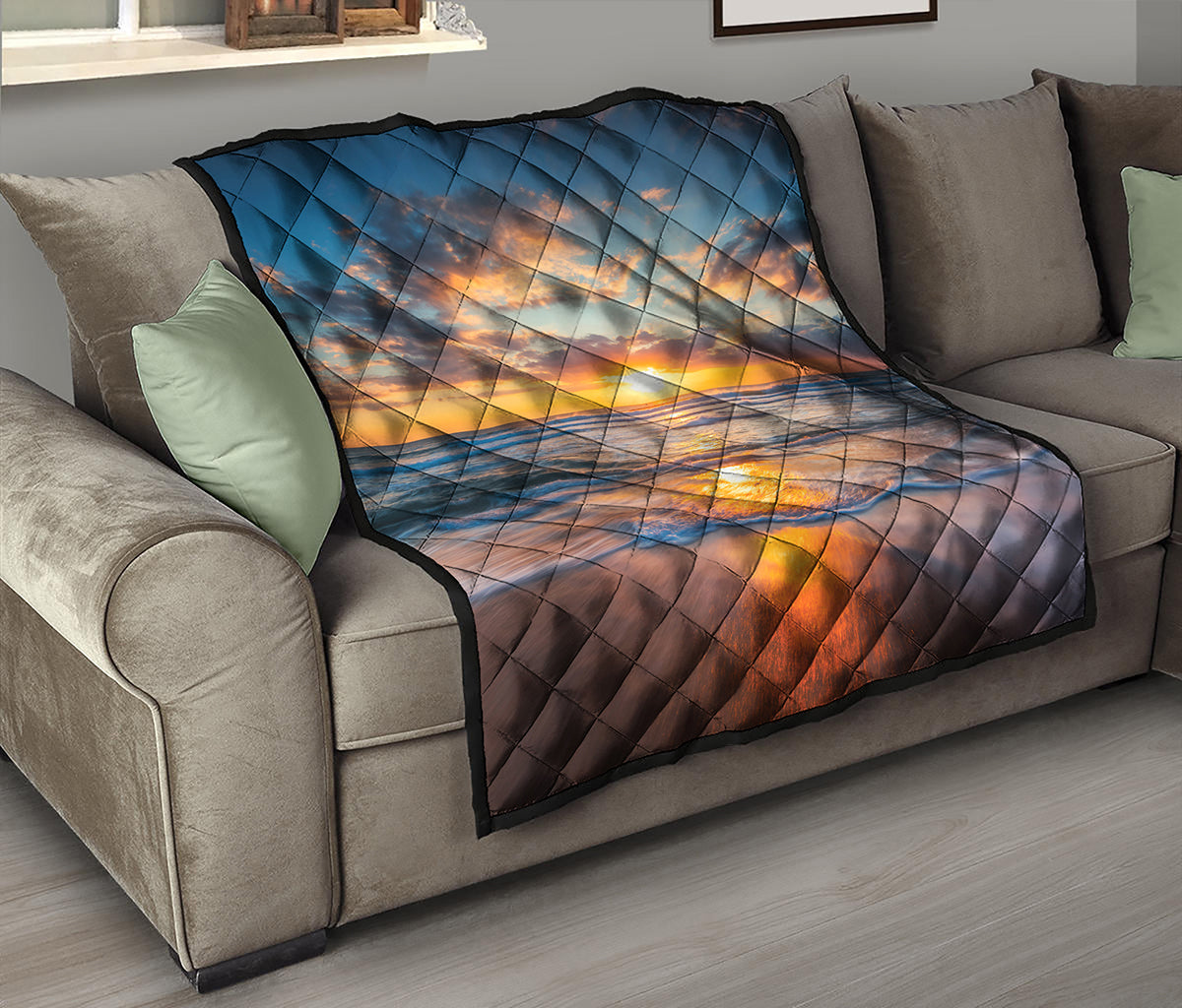 Sunrise Wave Print Quilt